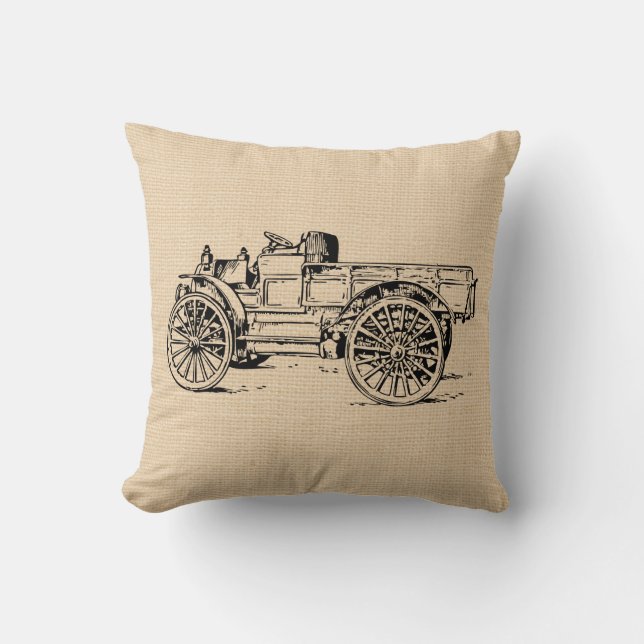 Vintages antikes Kfz-Kissen Kissen (Vorderseite)