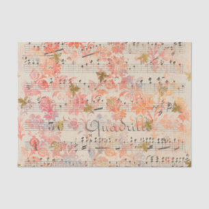 Vintages antikes Musikblatt Florfarbenes Wasser Seidenpapier