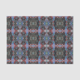Vintages antikes Muster Blau Rot Decoupage Seidenpapier