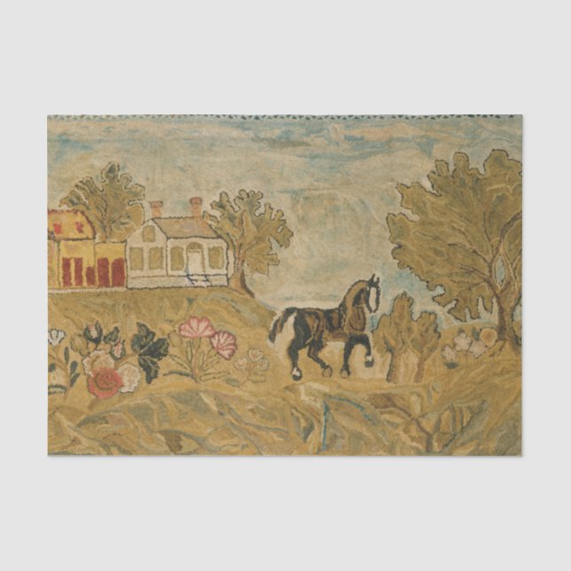 Vintages antikes Pferdebild Seidenpapier (Vorderseite)