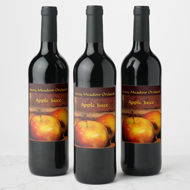 Vintages Apfelsaftlabel Weinetikett (Flaschen)