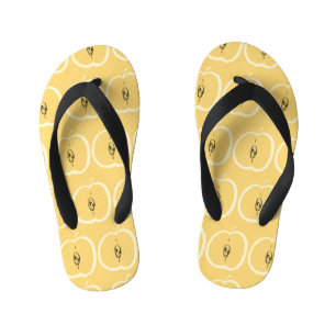 Vintages Apple-Muster: Hintergrundbild. Kinderbadesandalen
