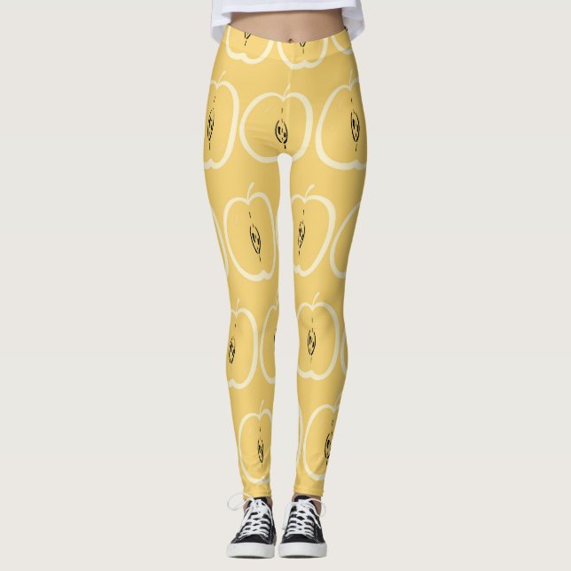 Vintages Apple-Muster: Hintergrundbild. Leggings (Vorderseite)