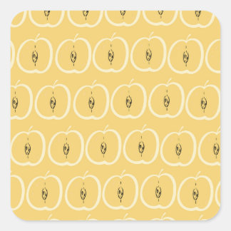 Vintages Apple-Muster: Hintergrundbild. Quadratischer Aufkleber