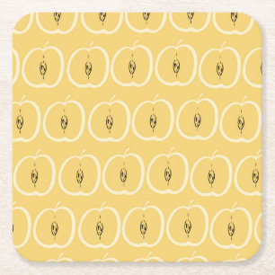 Vintages Apple-Muster: Hintergrundbild. Rechteckiger Pappuntersetzer
