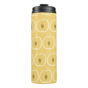 Vintages Apple-Muster: Hintergrundbild. Thermosbecher