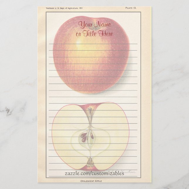 Vintages Apple-Papier Briefpapier (Vorderseite)