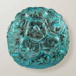 Vintages Aqua Art Glass Rundes Kissen