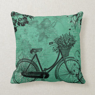 Vintages aquamarines Fahrrad-Kissen Kissen