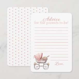 Vintages Aquarell Pink Babytragen Babyberatung Mitteilungskarte