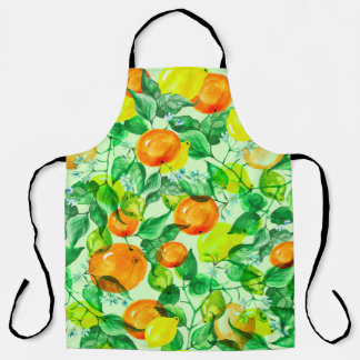 Vintages Aquarellmuster - Lemon Zweig mit fl Schürze