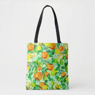 Vintages Aquarellmuster - Lemon Zweig mit fl Tasche