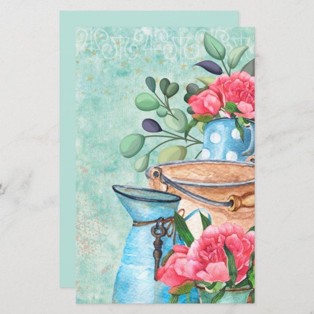 Vintages Aquarellpapier (Vorne/Hinten)