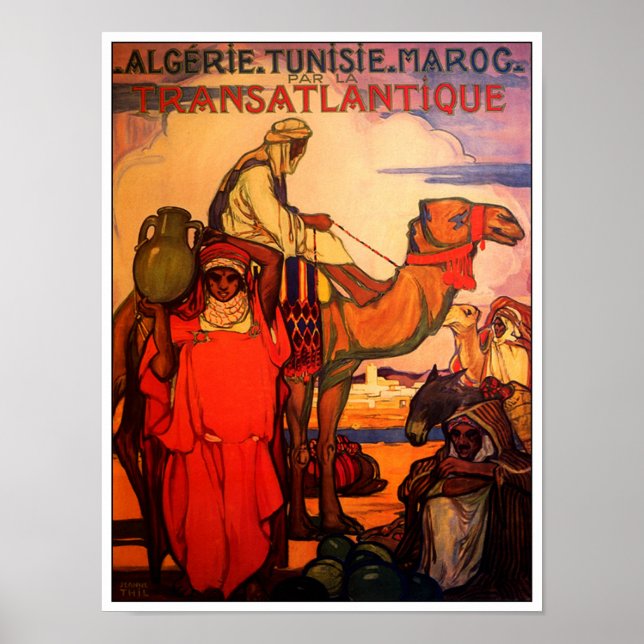 Vintages ARAB ALGERIA TUNISIA MOROCCO Reiseplakat Poster (Vorne)