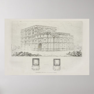 Vintages architektonisches Design Zeichnend Kathed Poster