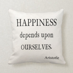 Vintages Aristoteles-Glück-Inspirational Zitat Kissen