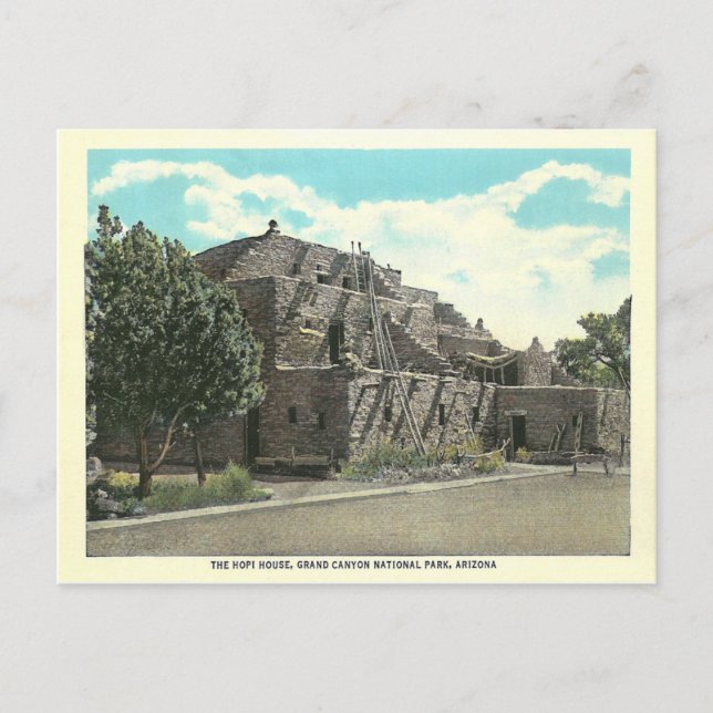 Vintages Arizona Hopi House Postkarte (Vorderseite)