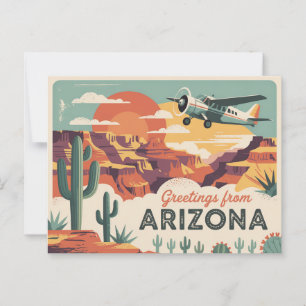 Vintages Arizona Postkarte Grüße aus Arizona