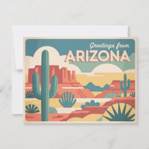 Vintages Arizona Postkarte Grüße aus Arizona