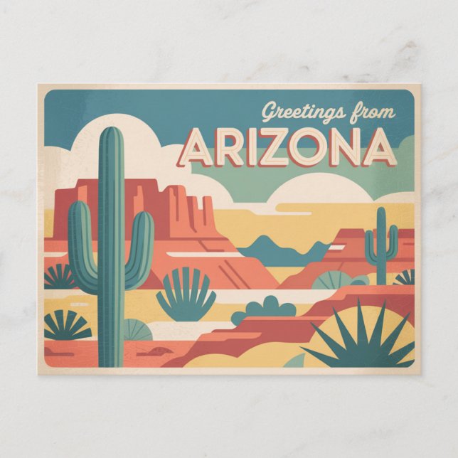Vintages Arizona Postkarte | Grüße aus Arizona (Vorderseite)