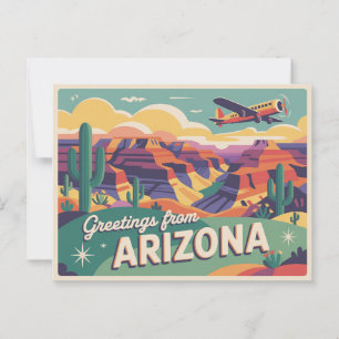 Vintages Arizona Postkarte Grüße aus Arizona