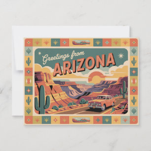 Vintages Arizona Postkarte Grüße aus Arizona
