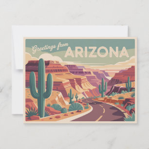 Vintages Arizona Postkarte Grüße aus Arizona