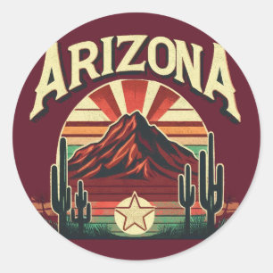 Vintages Arizona Runder Aufkleber