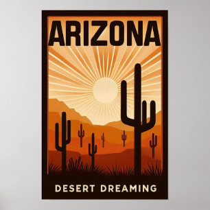 Vintages Arizona-Wüstenposter Poster