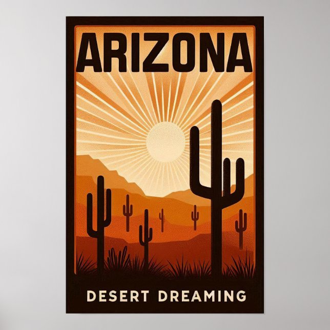 Vintages Arizona-Wüstenposter Poster (Vorne)