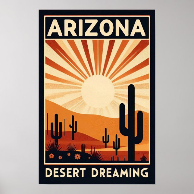 Vintages Arizona-Wüstenposter Poster (Vorne)