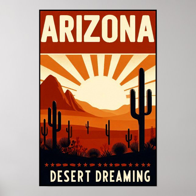 Vintages Arizona-Wüstenposter Poster (Vorne)