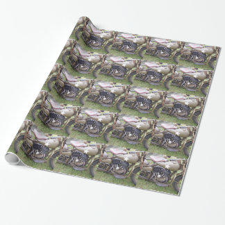 Vintages Armee-Motorrad Geschenkpapier