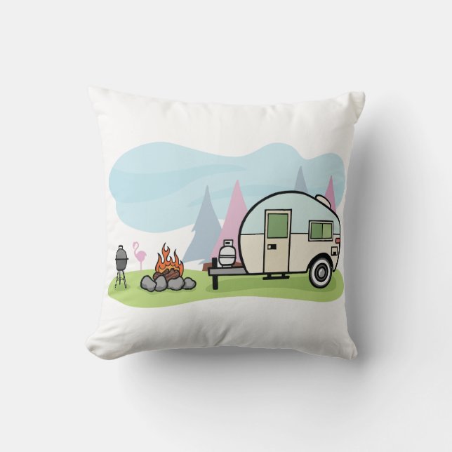 Vintages Art-Camper-Kissen Kissen (Vorderseite)