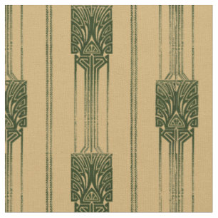 Vintages Art Deco Abstraktes Pfauenmuster Stoff