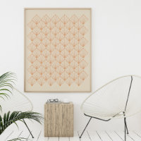 Vintages Art Deco Art Muster Burnt Orange