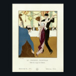 Vintages Art Deco Couple Dancing Tango Poster<br><div class="desc">Dies ist ein digital erweiterter Ausdruck einer antiken Art-Déco-Illustration von 1914 eines Paares,  das den Tango tanzt.</div>