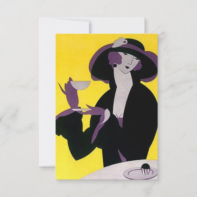 Vintages Art Deco Einladung (Vorderseite)