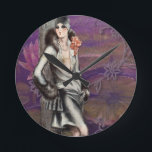 Vintages Art Deco Flapper Lady Design Runde Wanduhr<br><div class="desc">Vintag Art Deco Flapper Lady Design,  immer beliebt,  viele Vintage Designs in meinem Geschäft.</div>