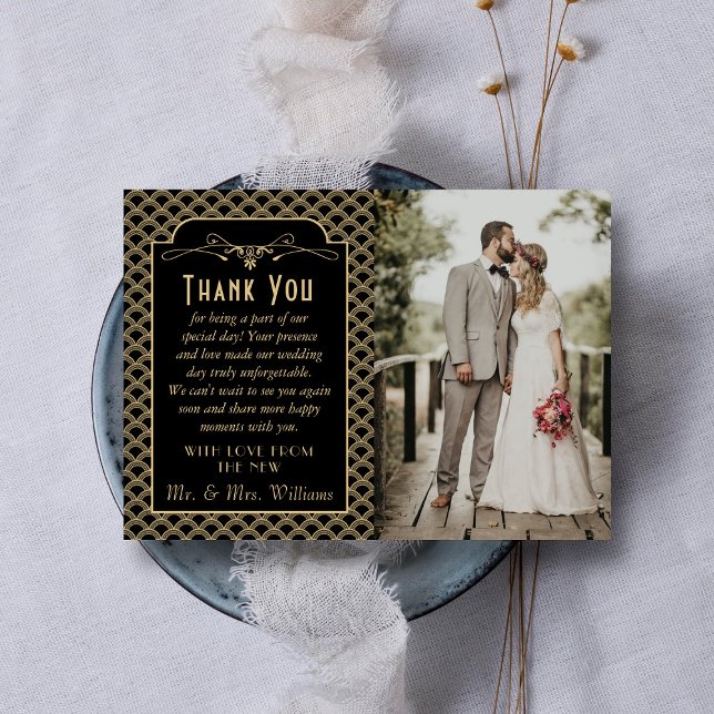 Vintages Art-Deco-Foto von 1920 Dankeskarte (Von Creator hochgeladen)