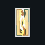 Vintages Art Deco Jazz Curve Muster Herbstfarben Leinwanddruck<br><div class="desc">Vintage Illustration Art Deko Jazz pochoir Tapete Muster von Voldemar Boberman, 1929. Pochoir ist eine Schablonentechnik, die in surrealistischen Malereien üblich ist. Ein elegantes und elegantes Kubismus-Design mit geometrischen Formen und Farben in warmen Herbst neutralen Farben mit verschiedenen Braun-, Tans- und Beige-Tönen. Ein modernes und ausgeklügeltes Design, das ein großartiges...</div>