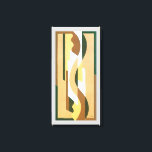 Vintages Art Deco Jazz Curve Muster Herbstfarben Leinwanddruck<br><div class="desc">Vintage Illustration Art Deko Jazz pochoir Tapete Muster von Voldemar Boberman, 1929. Pochoir ist eine Schablonentechnik, die in surrealistischen Malereien üblich ist. Ein elegantes und elegantes Kubismus-Design mit geometrischen Formen und Farben in warmen Herbst neutralen Farben mit verschiedenen Braun-, Tans- und Beige-Tönen. Ein modernes und ausgeklügeltes Design, das ein großartiges...</div>