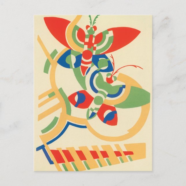 Vintages Art Deco Jazz Postkarte (Vorderseite)