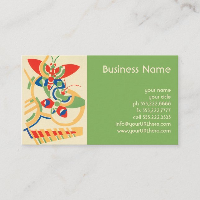 Vintages Art Deco Jazz Visitenkarte (Vorderseite)