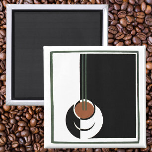 Vintages Art Deco, Kaffee-Cup mit Dampfbad Magnet