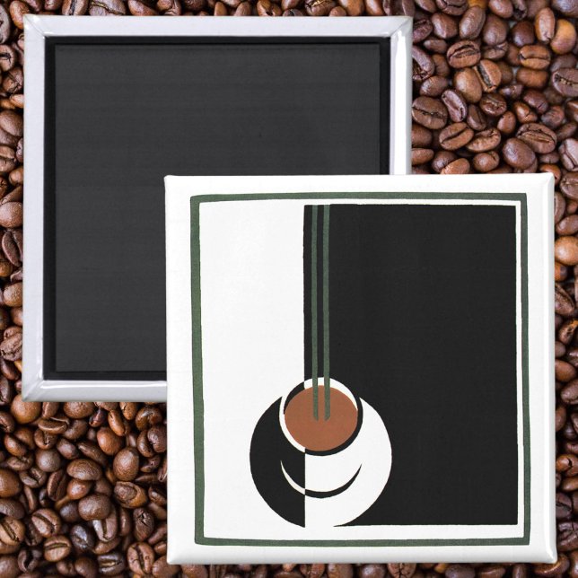Vintages Art Deco, Kaffee-Cup mit Dampfbad Magnet (Von Creator hochgeladen)
