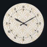 Vintages Art-Deco-Muster der 1920er Jahre Große Wanduhr<br><div class="desc">Vintage Kunst-Deko-Fans im Stil der 20er Jahre mit schwarzen römischen Ziffern.</div>