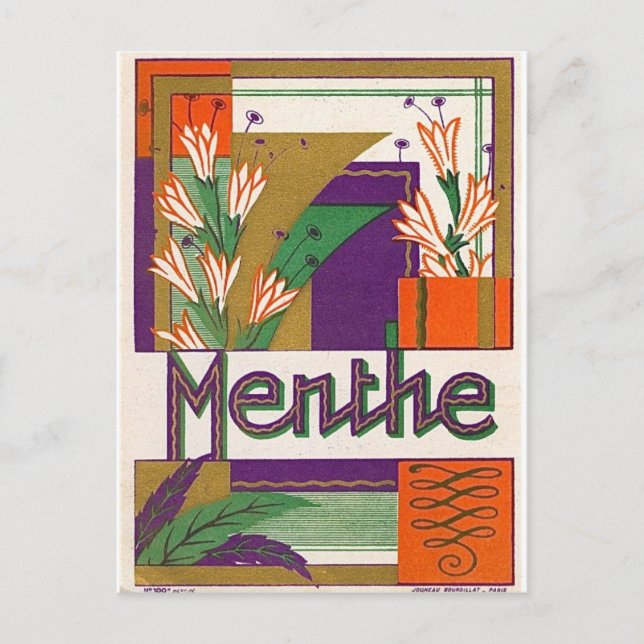 Vintages Art Deco Postkarte (Vorderseite)