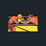 Vintages Art Deco Sportboxing, Boxen Punching Leinwanddruck<br><div class="desc">Vintage Illustration Sportboxdesign mit zwei Kämpfern,  Stanzern,  Boxern im Ring.</div>