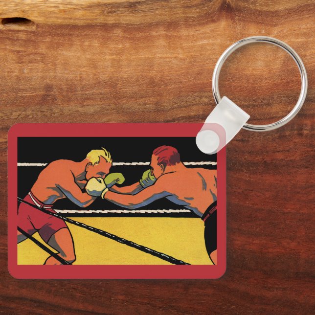 Vintages Art Deco Sportboxing, Boxen Punching Schlüsselanhänger (Vorderseite)